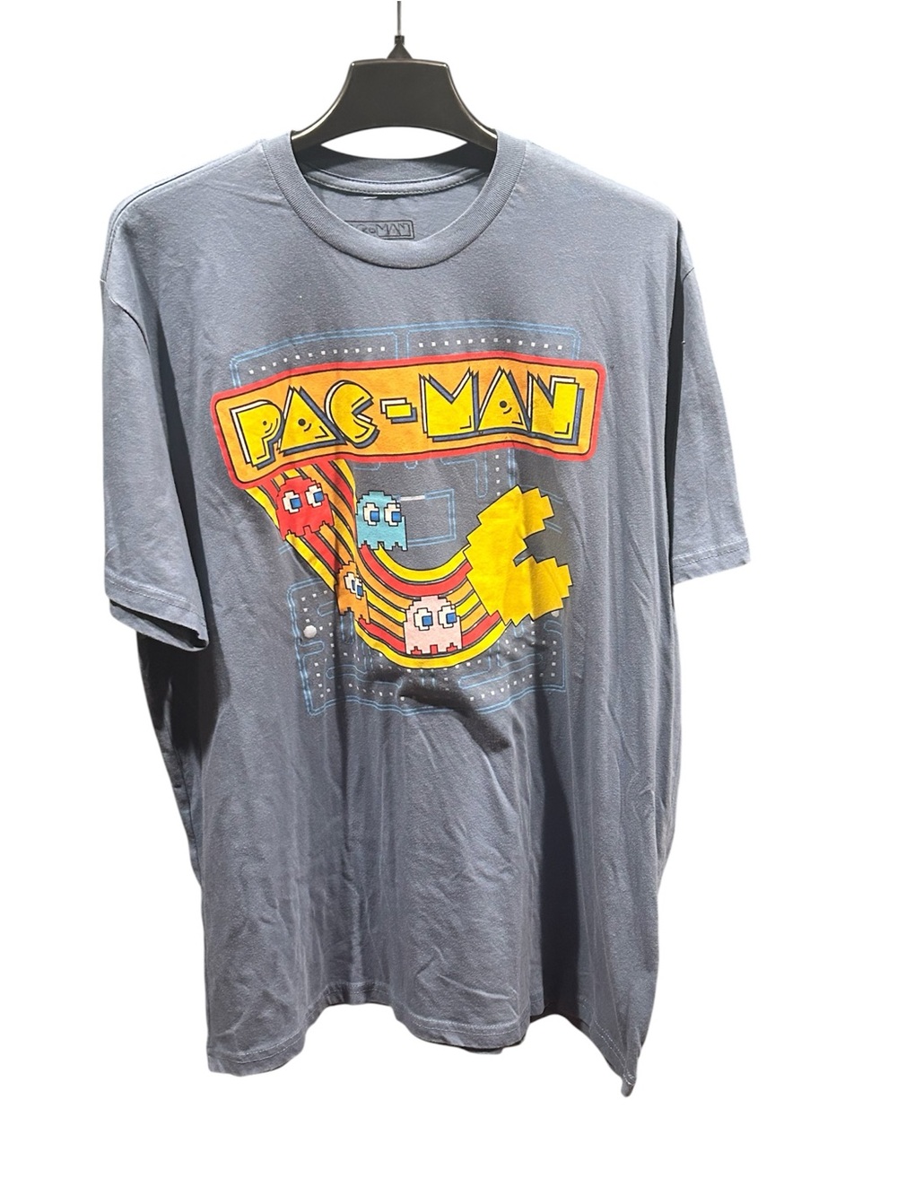 PAC-MAN Blue Graphic T-Shirt Classic Retro Size 2XLT Short Sleeve